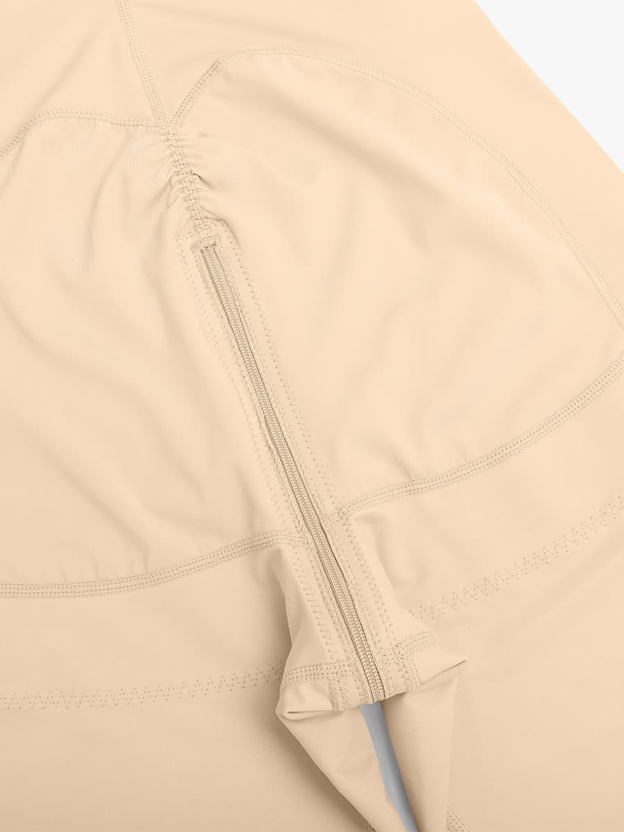 Fashion Post-Operative Breast-Covering Side-Zip One-Piece Bodysuit