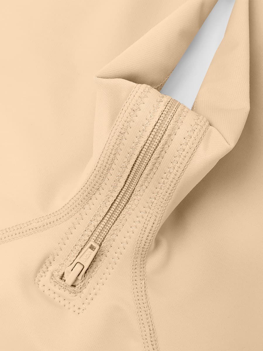Fashion Post-Operative Breast-Covering Side-Zip One-Piece Bodysuit