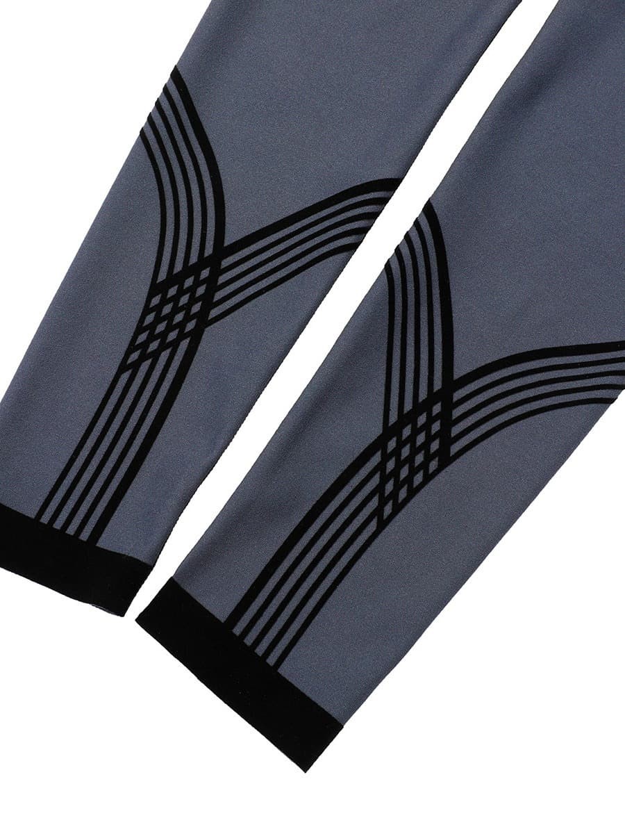 Deep Gray 3D Print Shapewear Pants High Waist Weight Loss