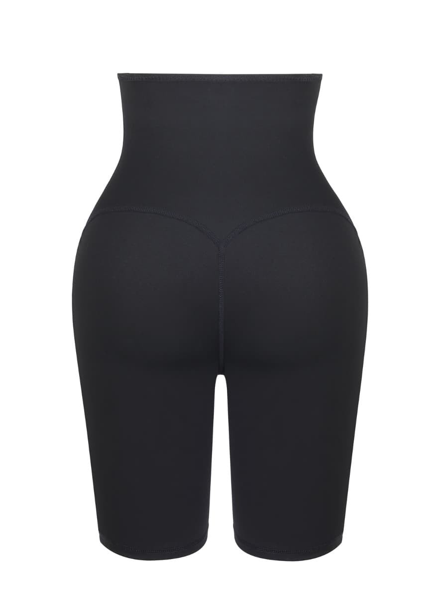 Dark Blue High Rise 3 Rows Hooks Neoprene Waist Trainer Shorts For Training