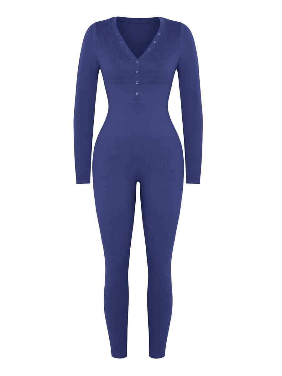 Seamless Deep V-neck Tummy Control Jumpsuit