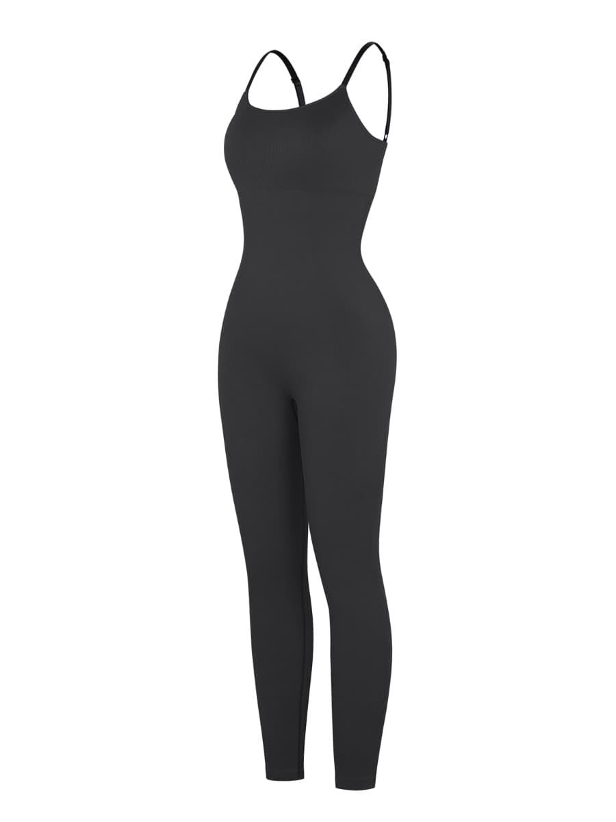 Seamless Tummy Control Jumpsuit Removable cup pads