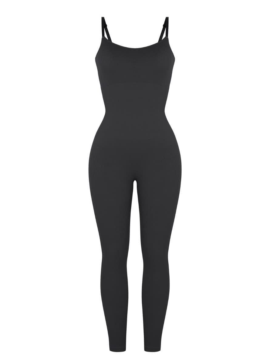 Seamless Tummy Control Jumpsuit Removable cup pads