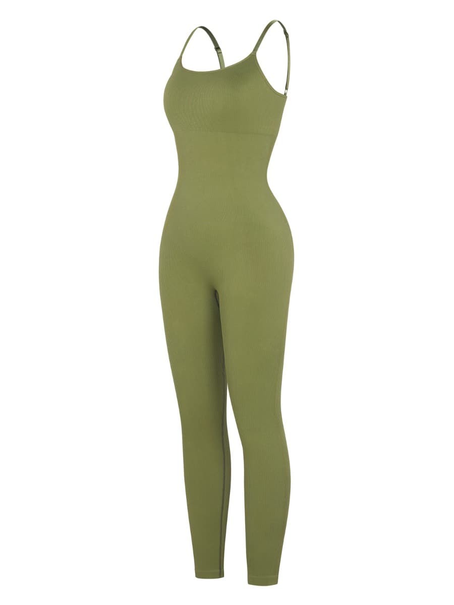 High Stretchy Seamless Tummy Control Jumpsuit Removable cup pads