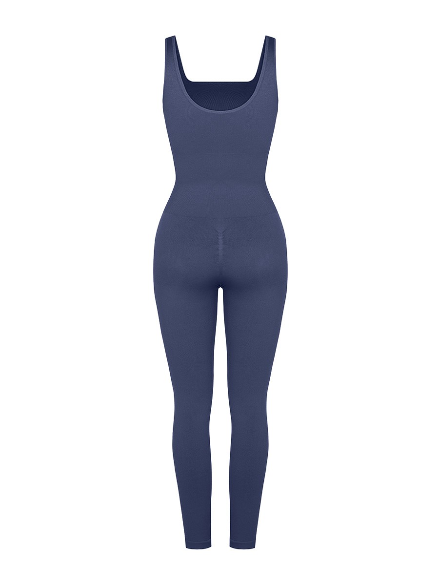 Fashion Seamless Square Neck U-Shaped Back Design Shaping Jumpsuit