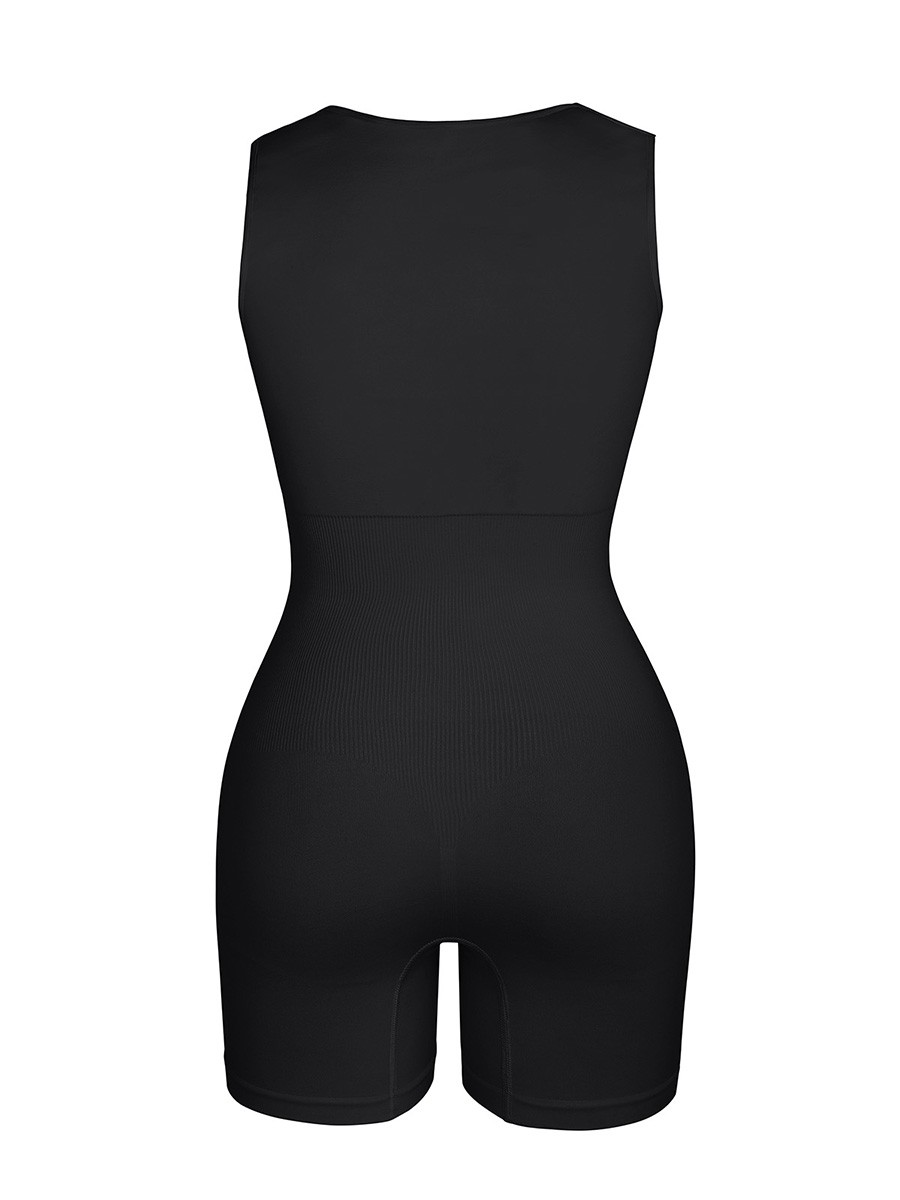 Seamless Eco-friendly Square Neck Waist and Belly Shaping Jumpsuit