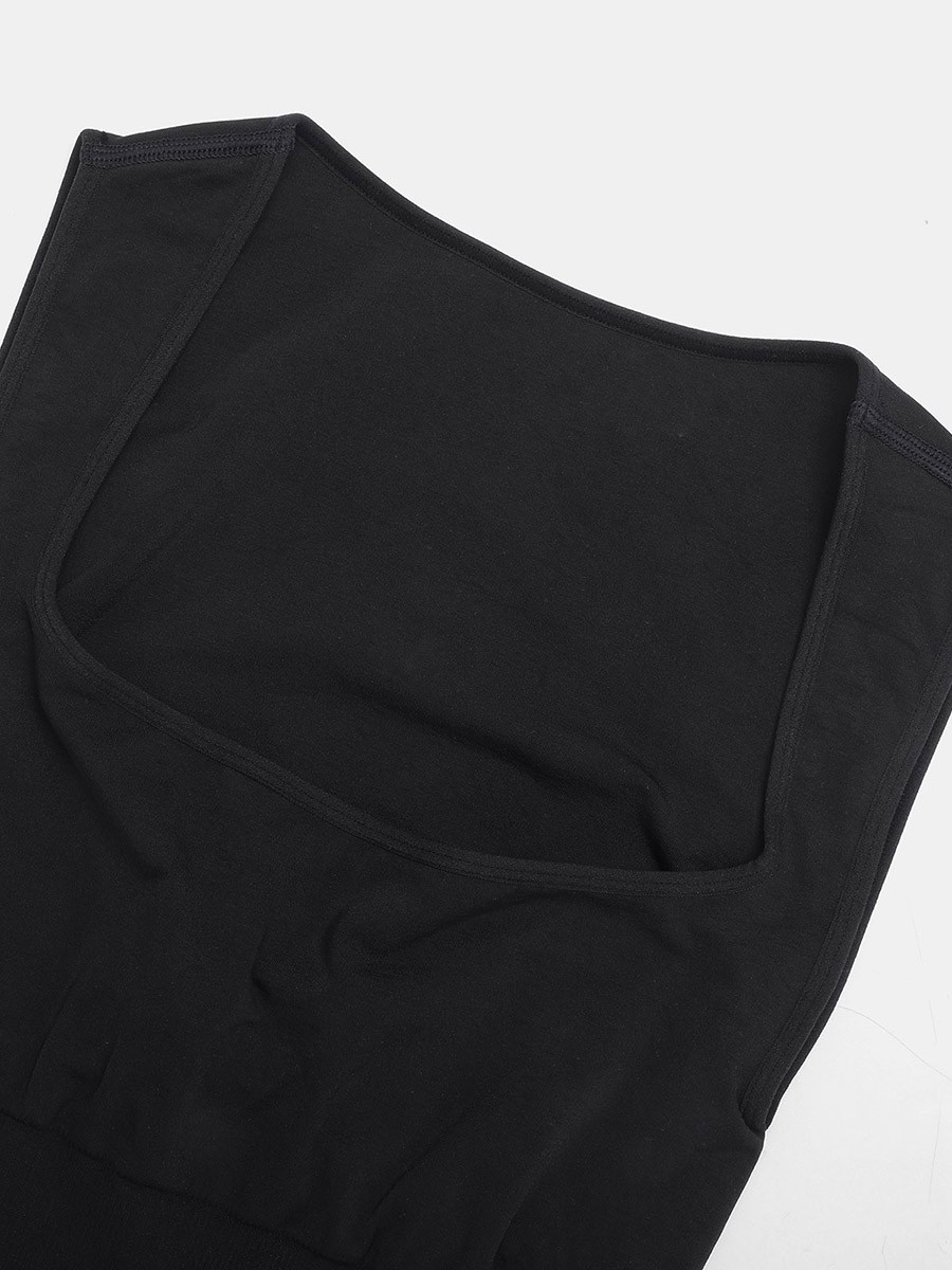 Square Neck Seamless Eco-friendly Waist and Belly Shaping Jumpsuit