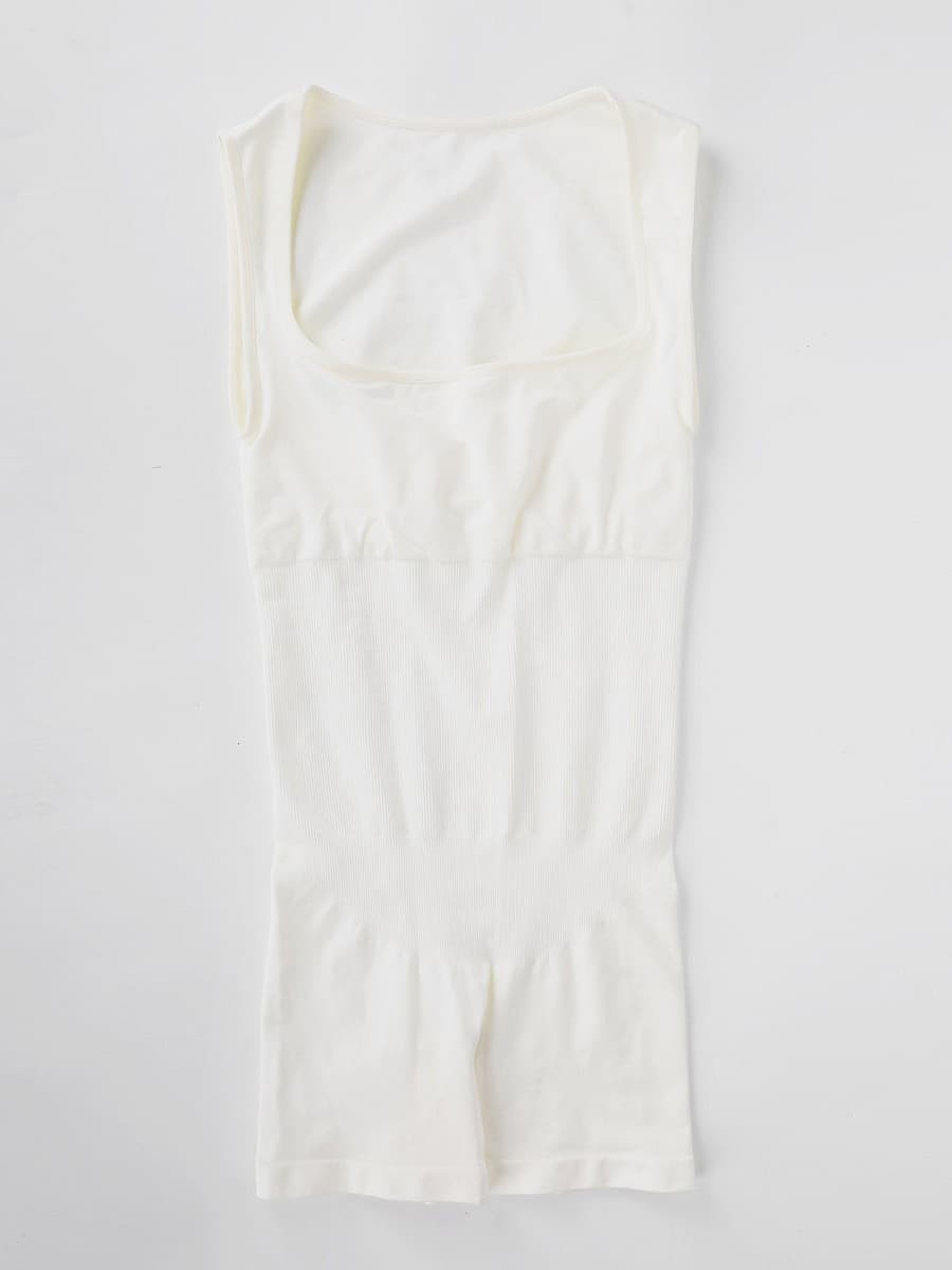 Square Neck Eco-friendly Seamless Waist and Belly Shaping Jumpsuit