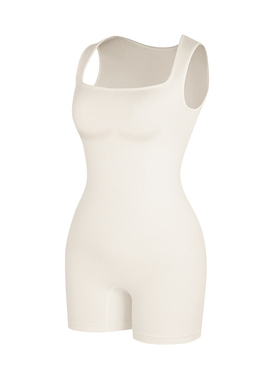 Square Neck Eco-friendly Seamless Waist and Belly Shaping Jumpsuit