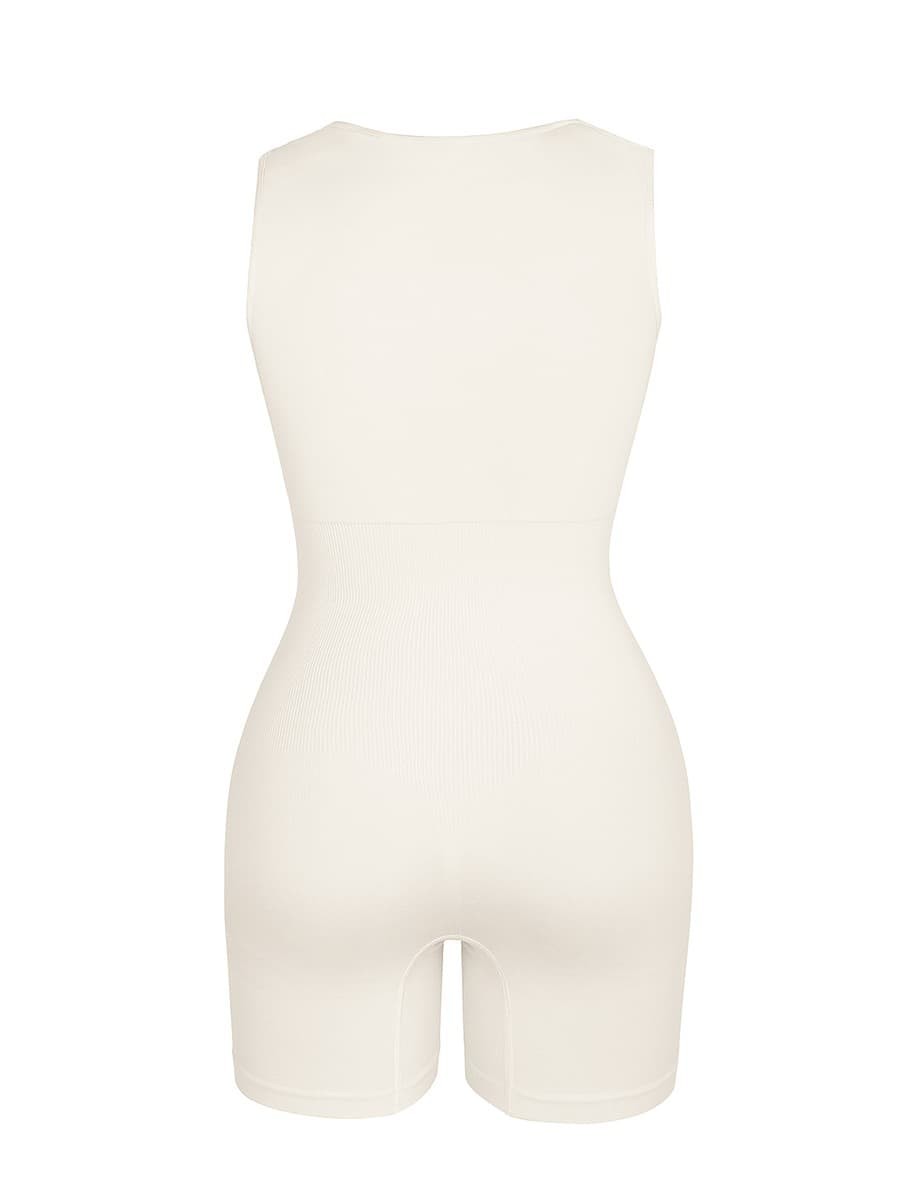 Square Neck Eco-friendly Seamless Waist and Belly Shaping Jumpsuit