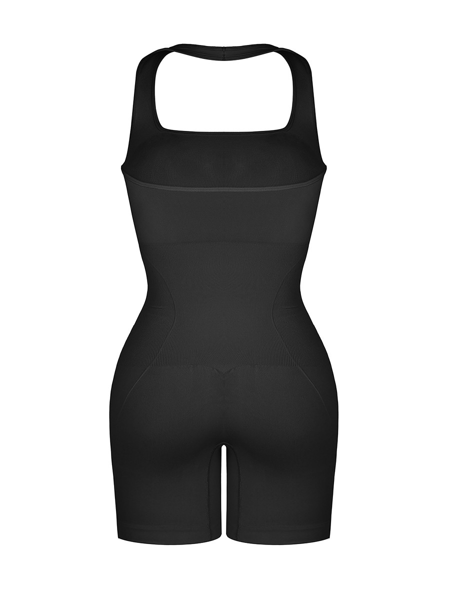 Black Seamless Eco-friendly Halter Neck Jumpsuit