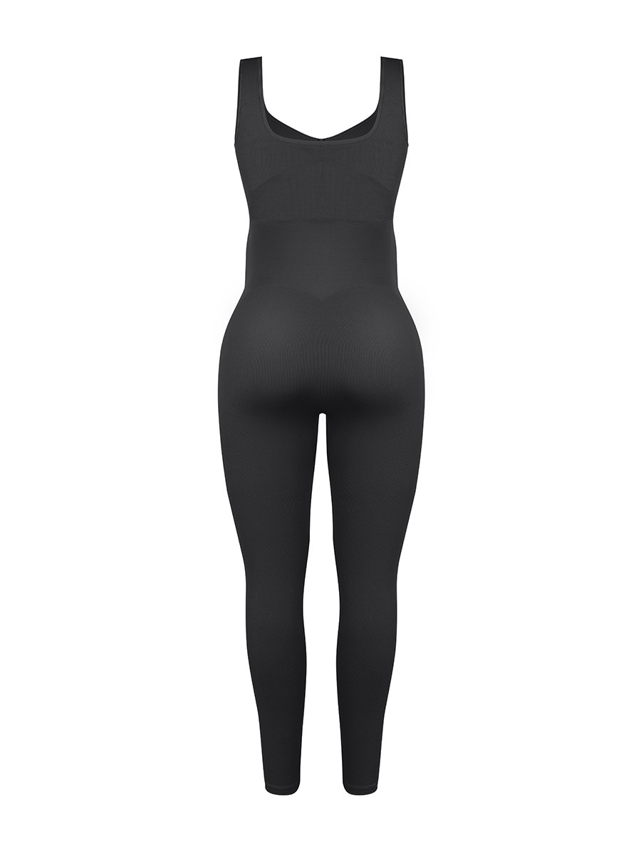 Black Seamless Eco-friendly Back Lifting Abdominal Supports Maternity Jumpsuit Catsuit