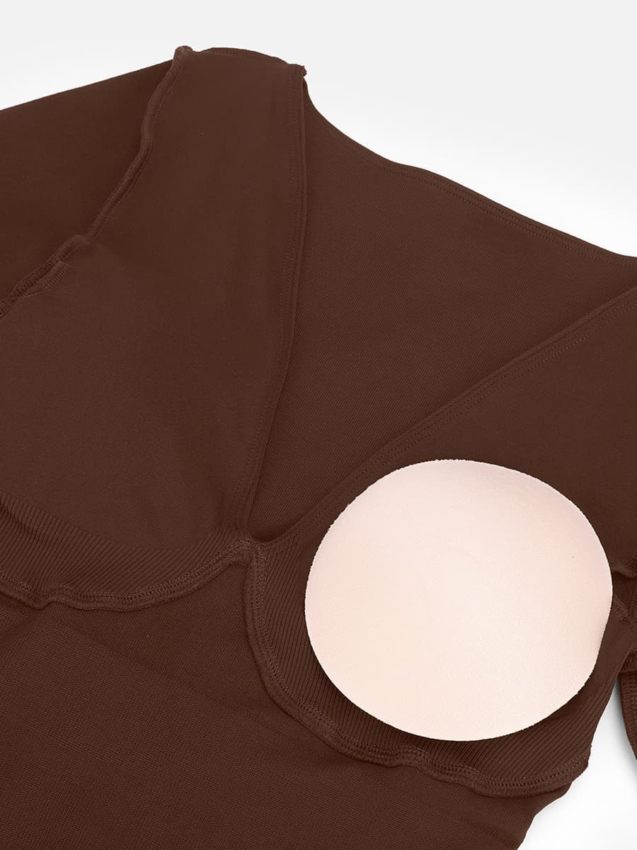 Deep V Seamless Tummy Control Waist Cinching Catsuit