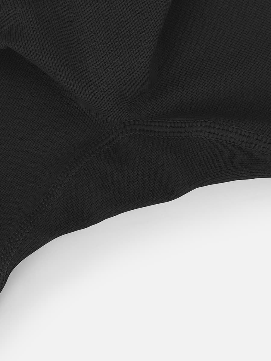 Black Color Deep V Tummy Control Waist Cinching Catsuit