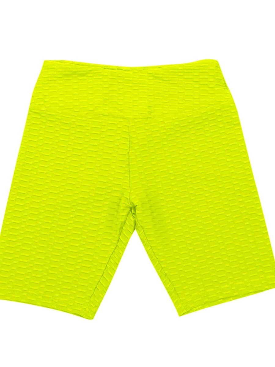 Yellow Flirting Scoop Neck Training Suits High Waist Lightweight
