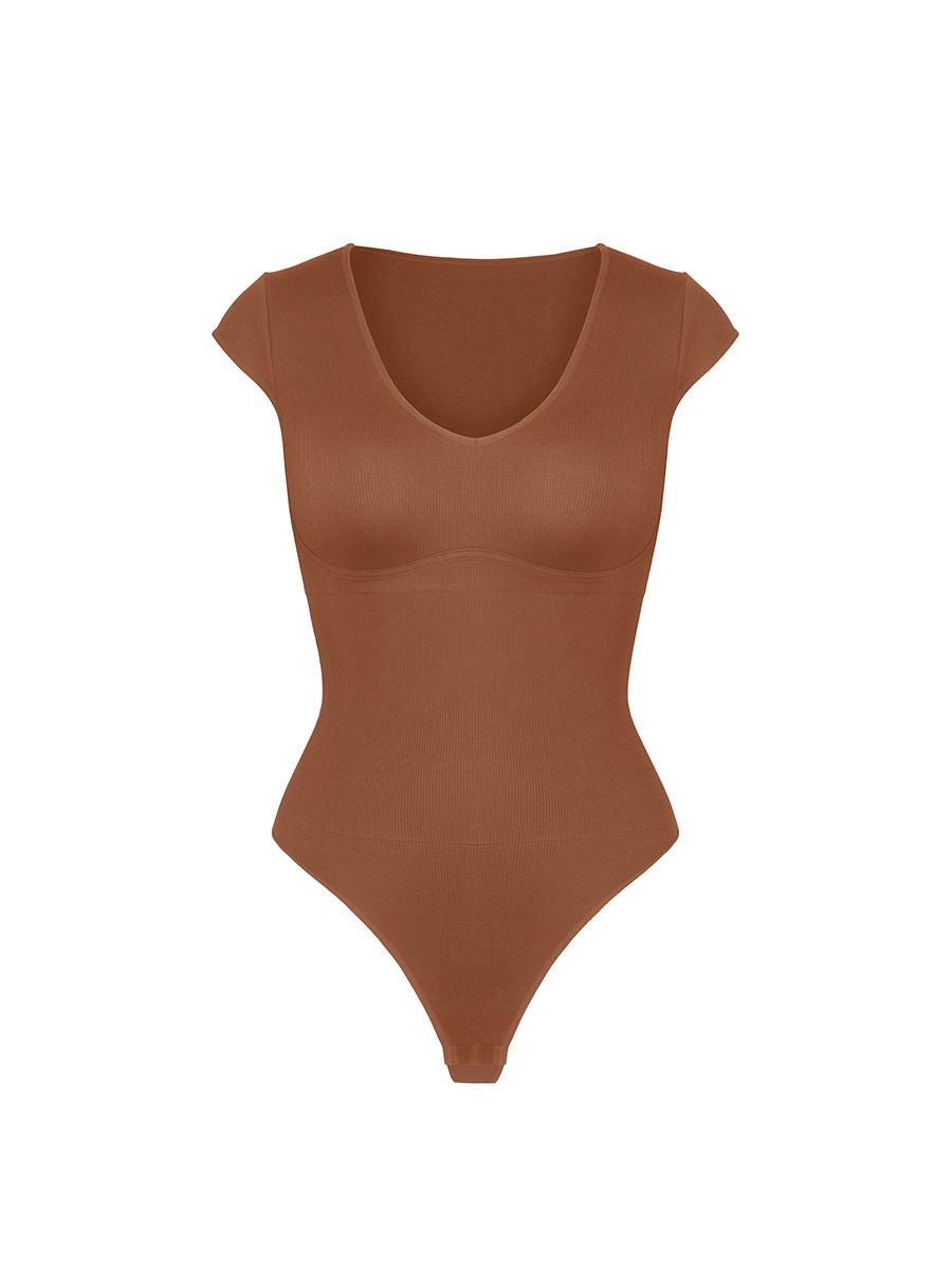 Seamless Deep V Waist and Abdomen Bodysuit