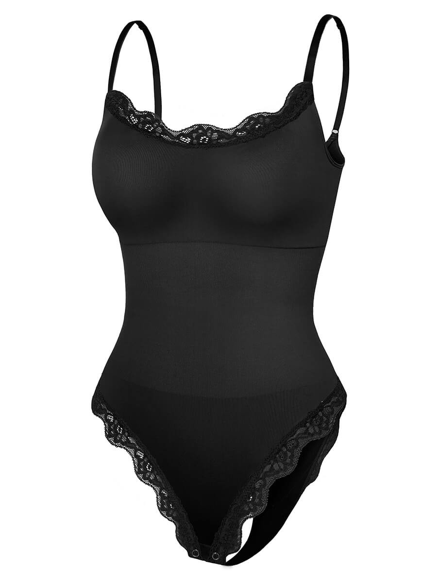 New Seamless lace cami Waist Abdomen Shaping Thong Bodysuit