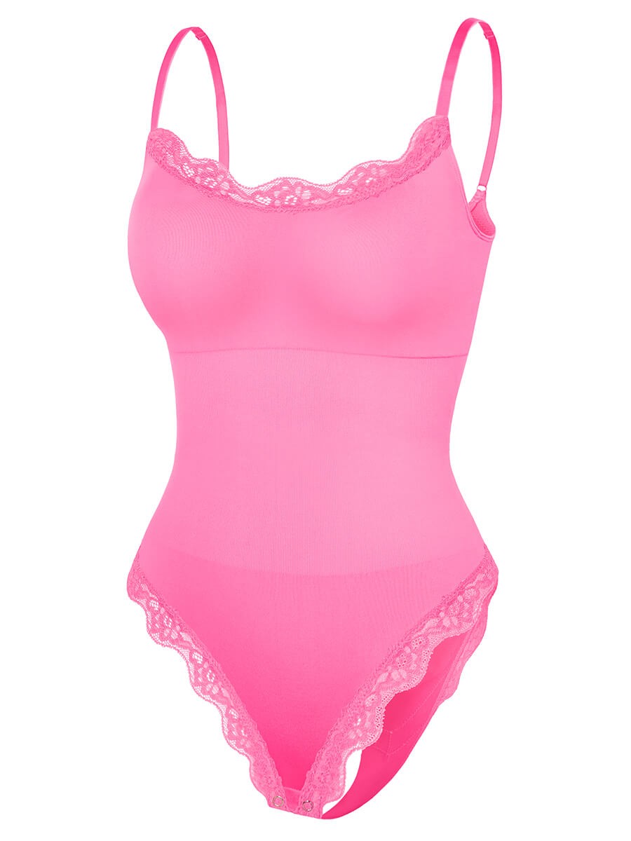 Seamless lace cami Waist Abdomen Shaping Thong Bodysuit