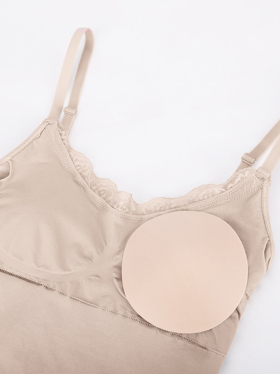 Lace cami Seamless Waist Abdomen Shaping Thong Bodysuit