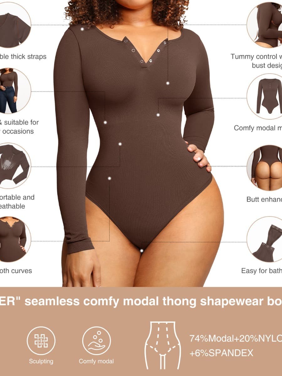 WHOLESALE LONG SLEEVE ONE PIECE SHAPEWEAR BODYSUIT