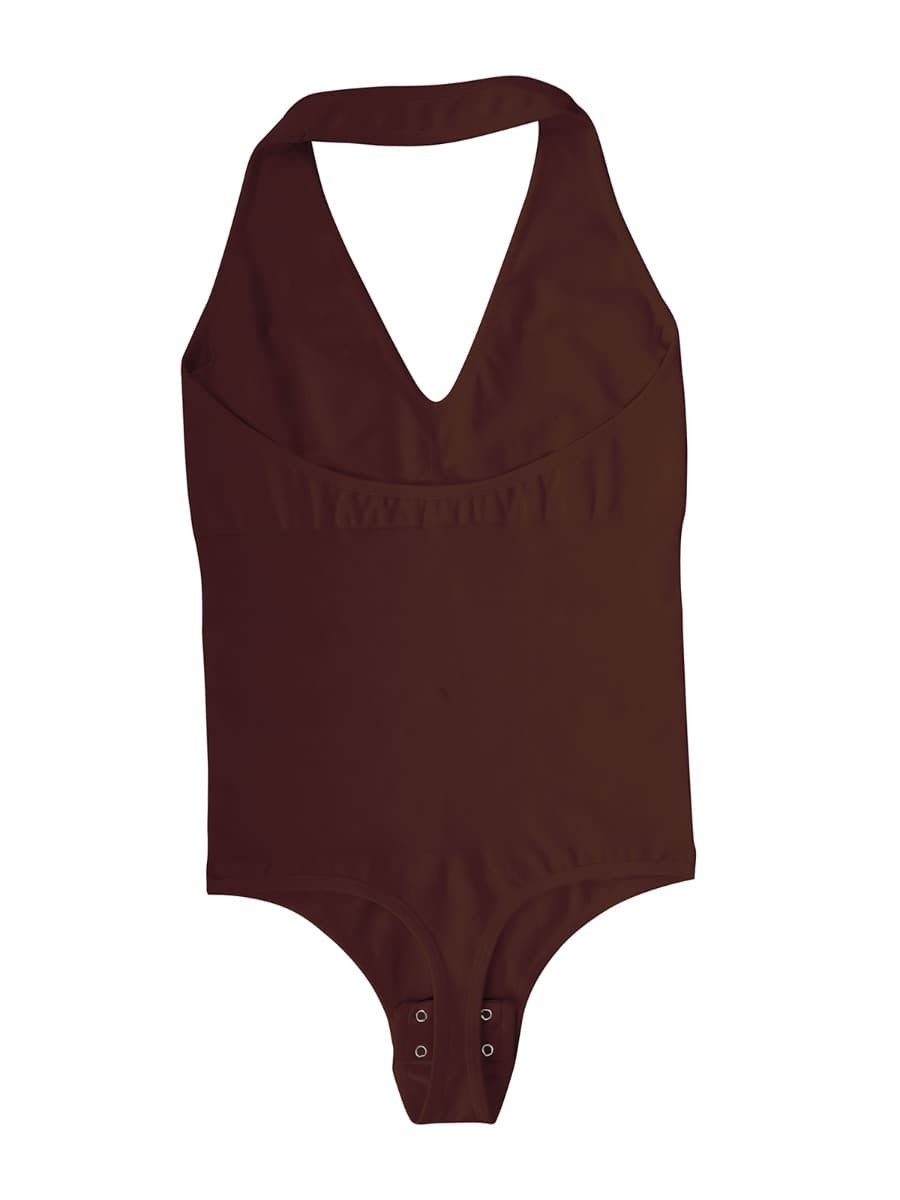 Hanging Neck Seamless Bodysuit Shapewear