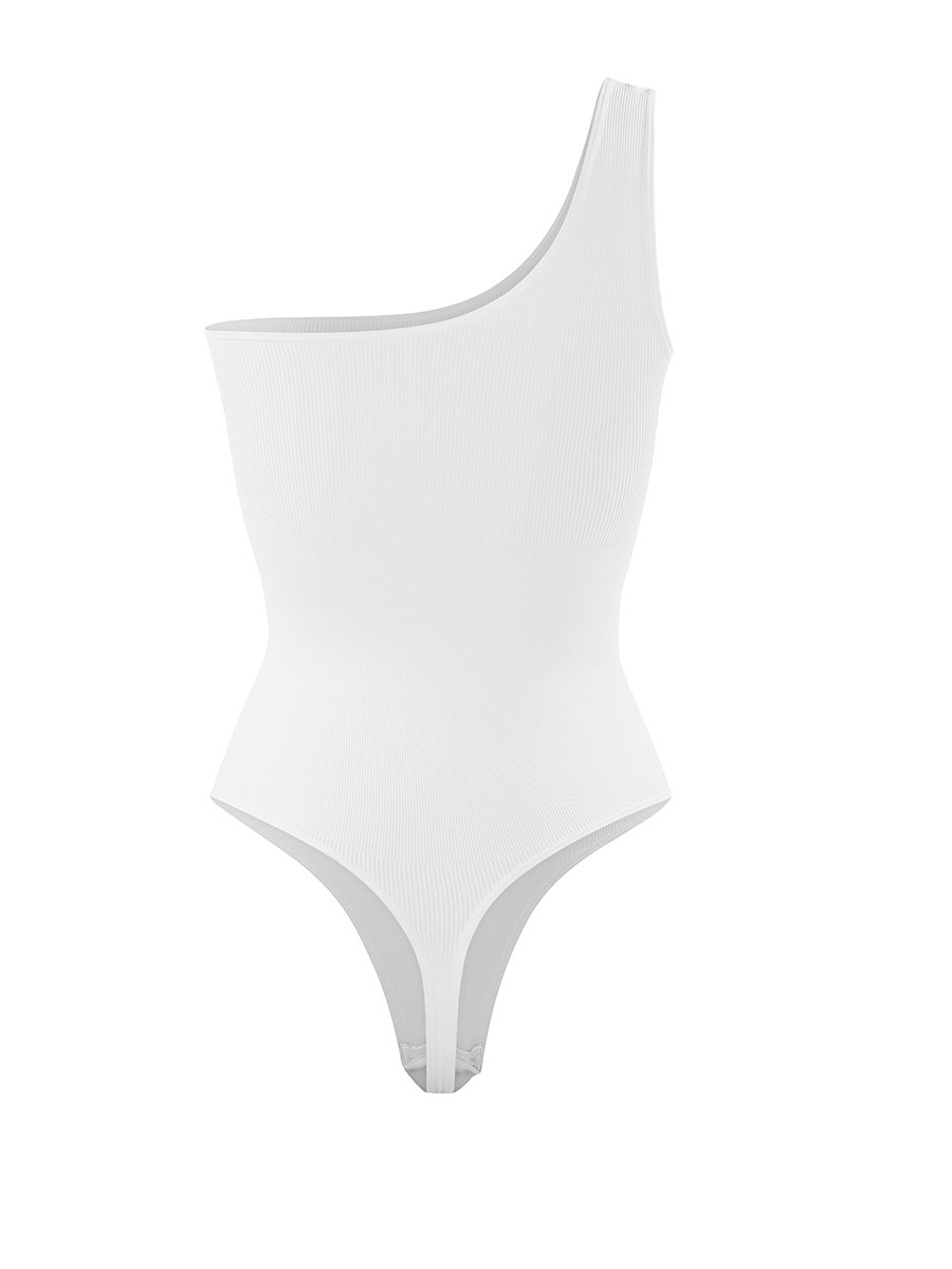 One-Shoulder Seamless Waist Sculpting Tummy Control Body Bodysuit