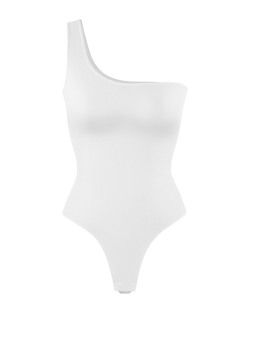 Wholesale One-Shoulder Seamless Waist Sculpting Tummy Control Body Bodysuit