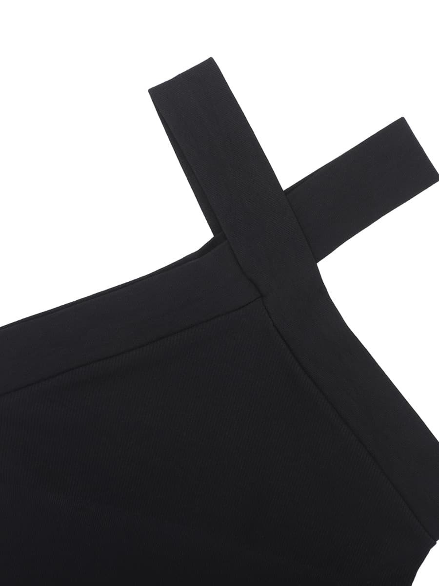 Crossover Halter Thong Bodysuit for Women