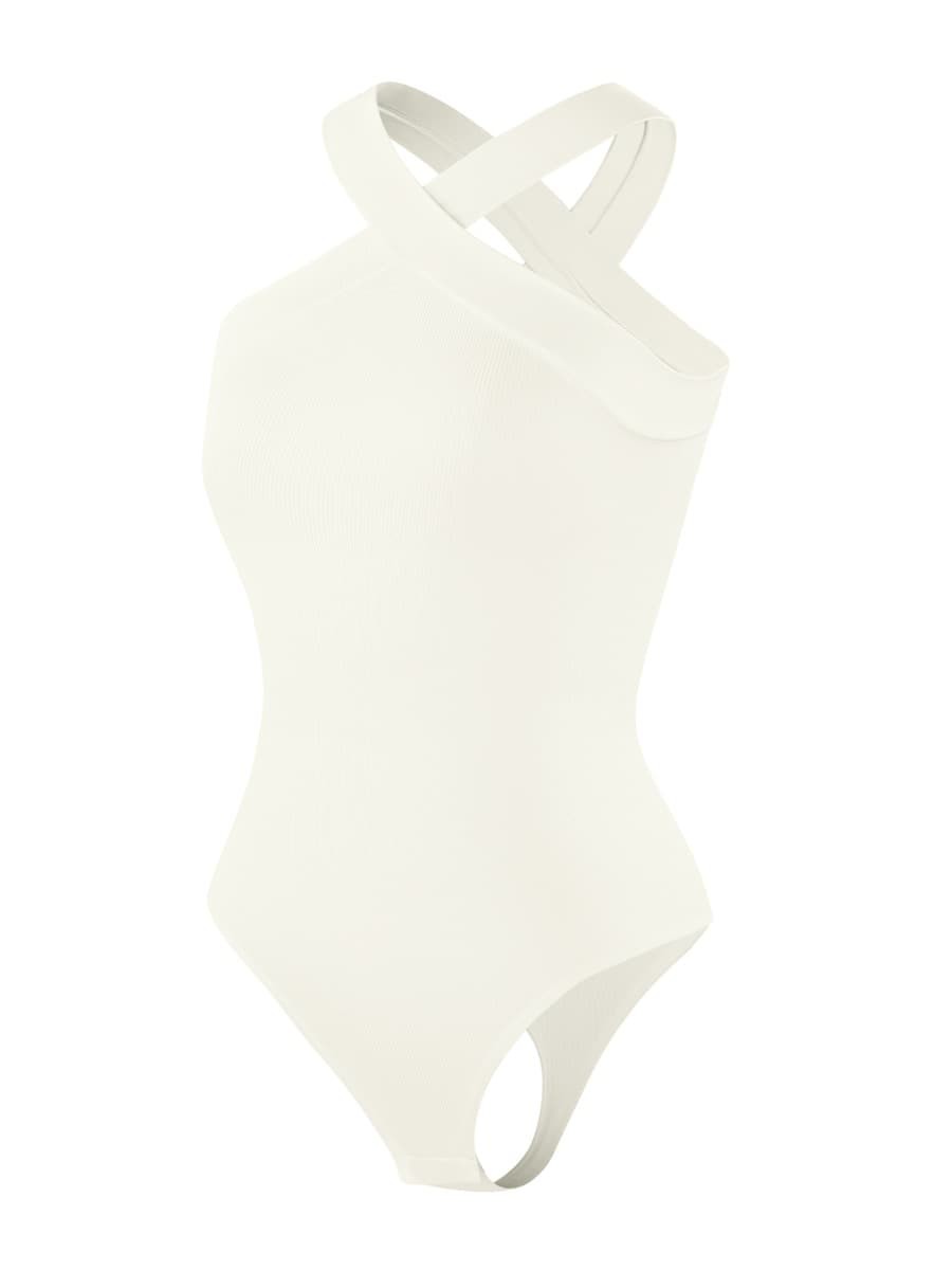 Wholesale Crossover Halter Seamless Thong Bodysuit