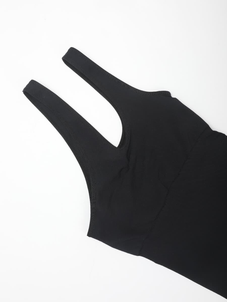 Fashion One-shoulder Cut Out Waist Compression Shapewear Bodysuit