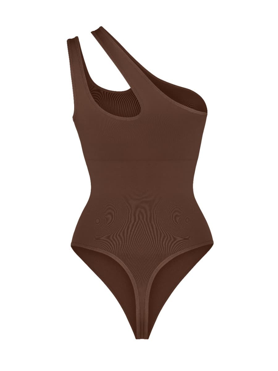 Fashion Seamless One-shoulder Cut Out Waist Shapewear Bodysuit
