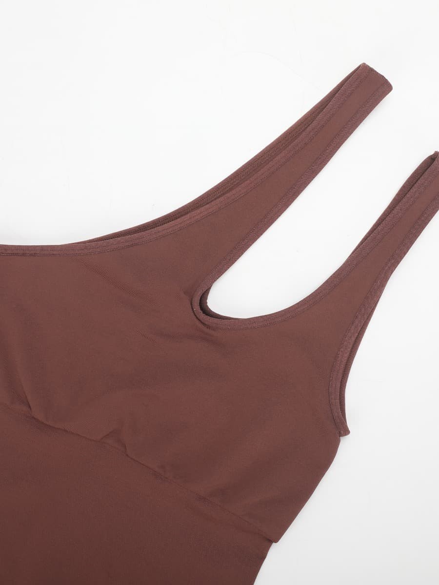 Fashion Seamless One-shoulder Cut Out Waist Shapewear Bodysuit