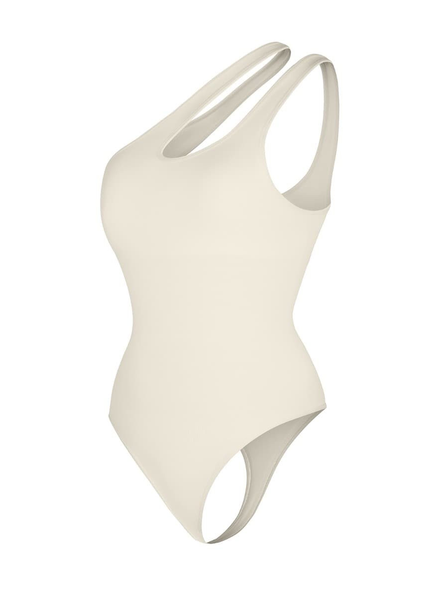 One-shoulder Cut Out Seamless Shapewear Bodysuit