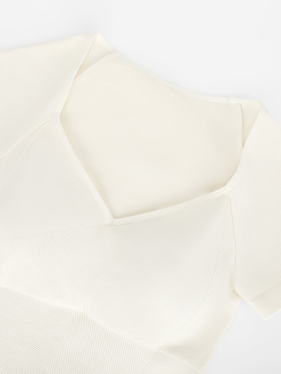 Eco-friendly Square Collar High Elastic Knit Seamless Shapewear Bodysuit