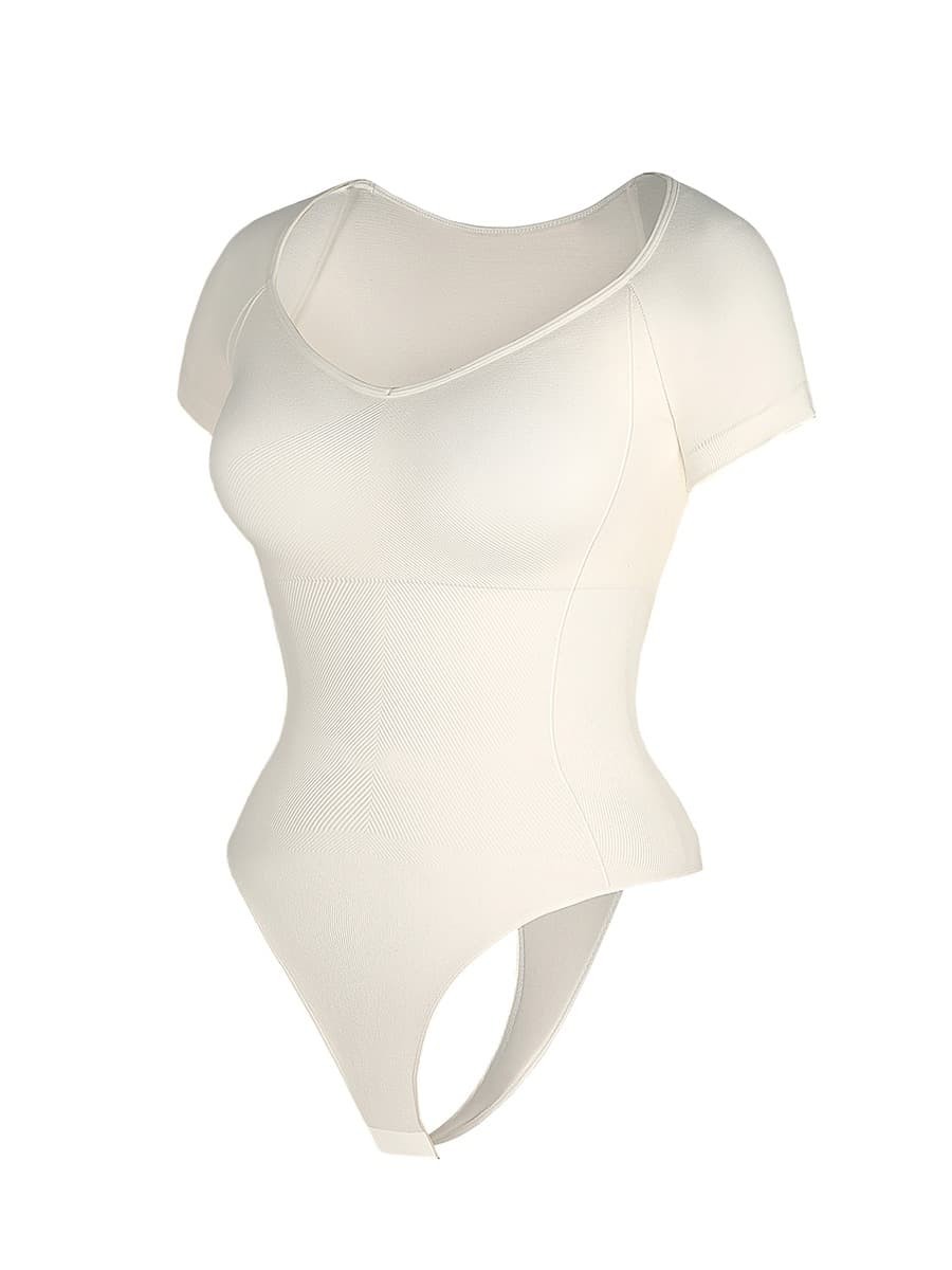 Eco-friendly Square Collar High Elastic Knit Seamless Shapewear Bodysuit