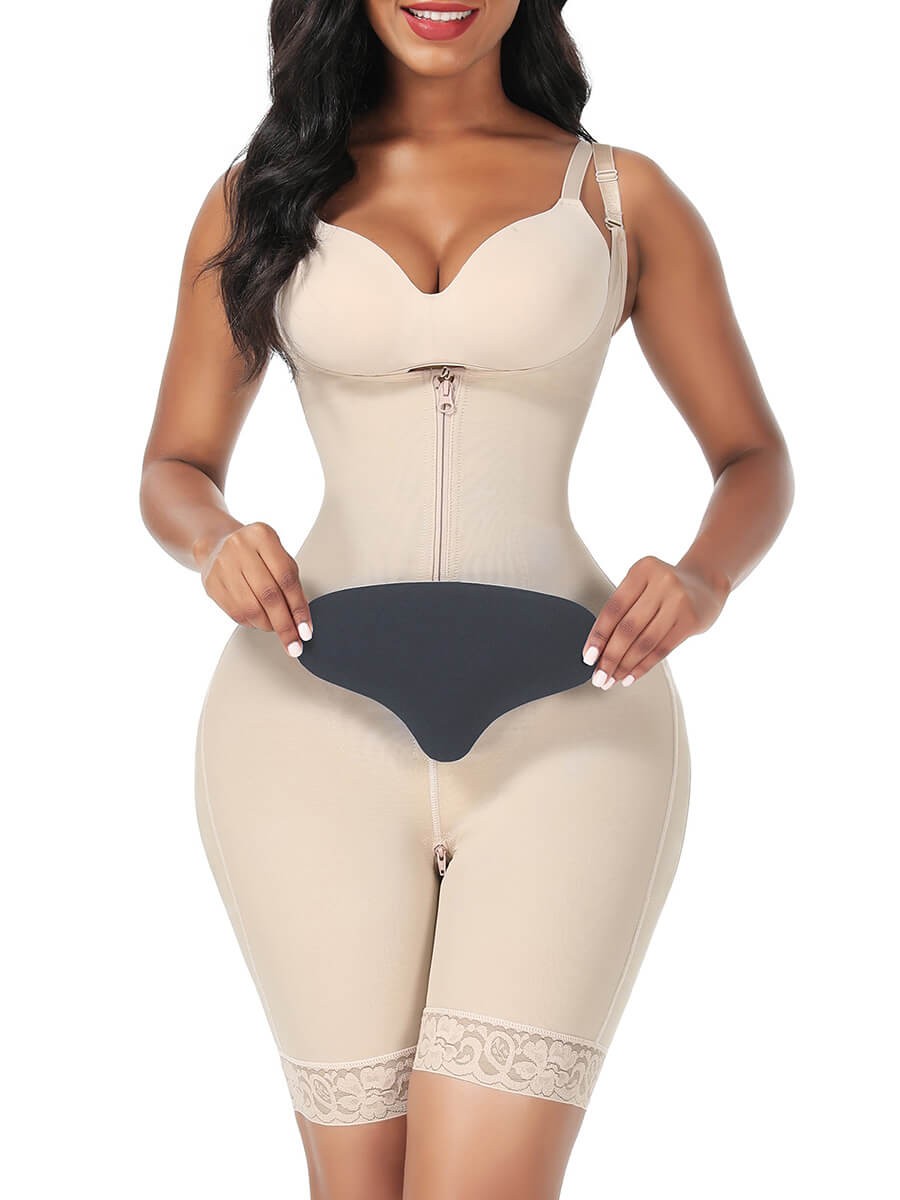 Gray Woman Postoperative Recovery Compression Board Breathable Waist Trainer