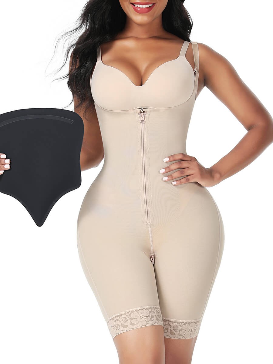 Gray Woman Compression Board Surgery Tummy Breathable Waist Trainer