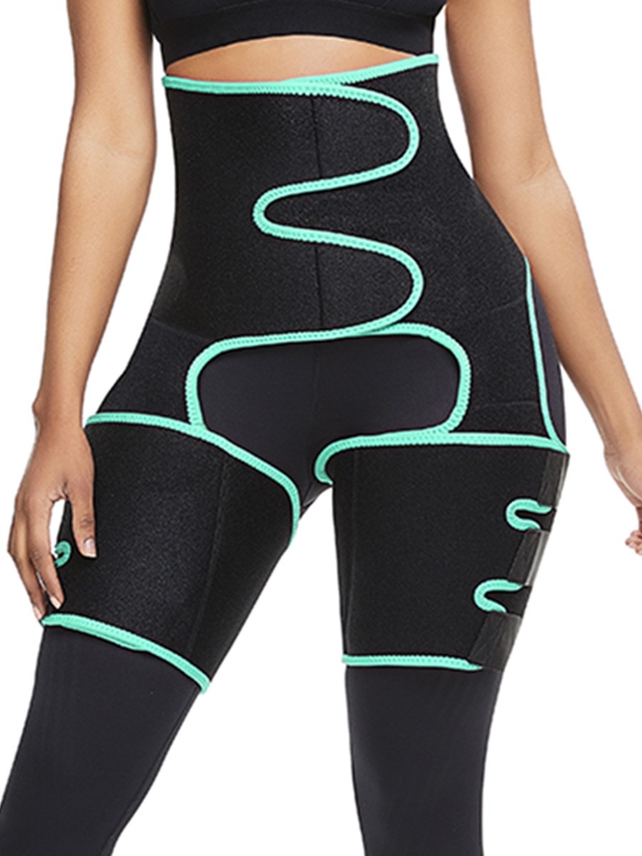 Lgiht Green Neoprene Thigh And Waist Shapewear Butt Lifting