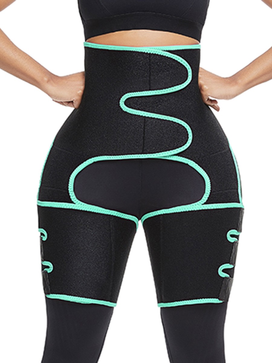 Lgiht Green Neoprene Thigh And Waist Shapewear Butt Lifting