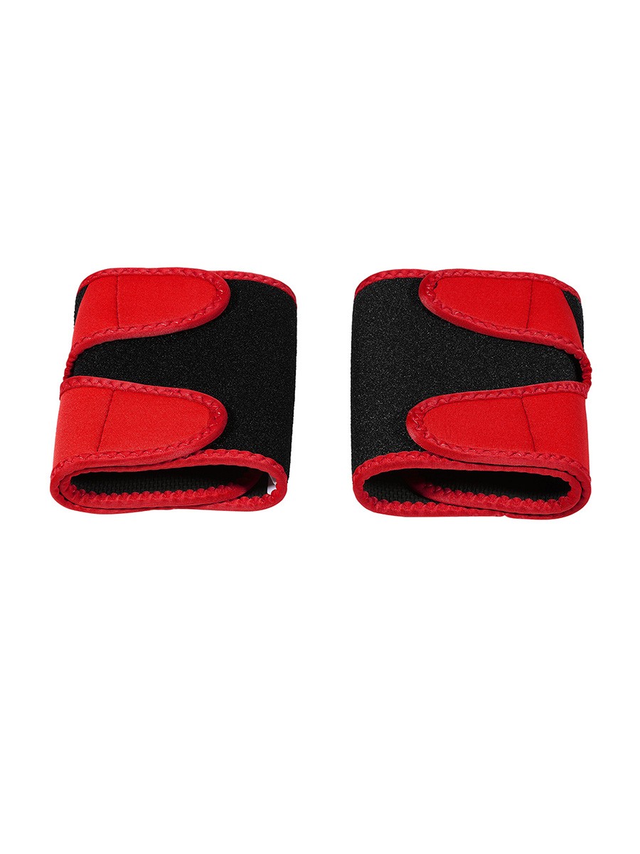 Red 2Pcs Colorblock Neoprene Arm Trimmers Calories Burning