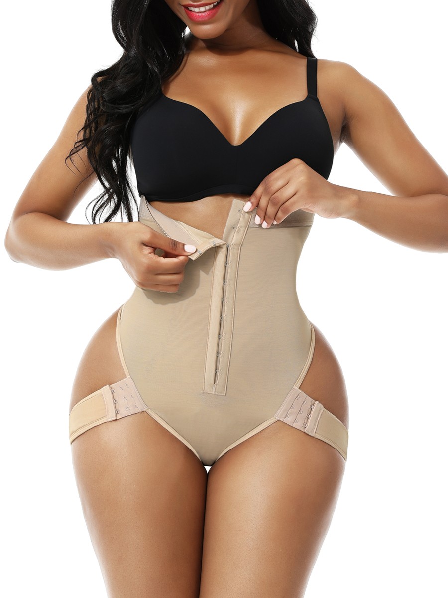 Nude 2 Bones Hook High Waist Shapewear Thong Midsection Compression