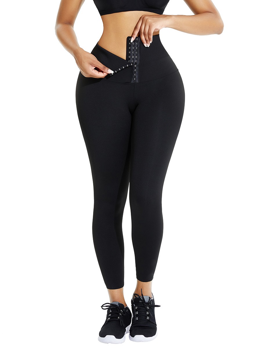 Black High Waist Pant Shaper Full Length For Fitness
