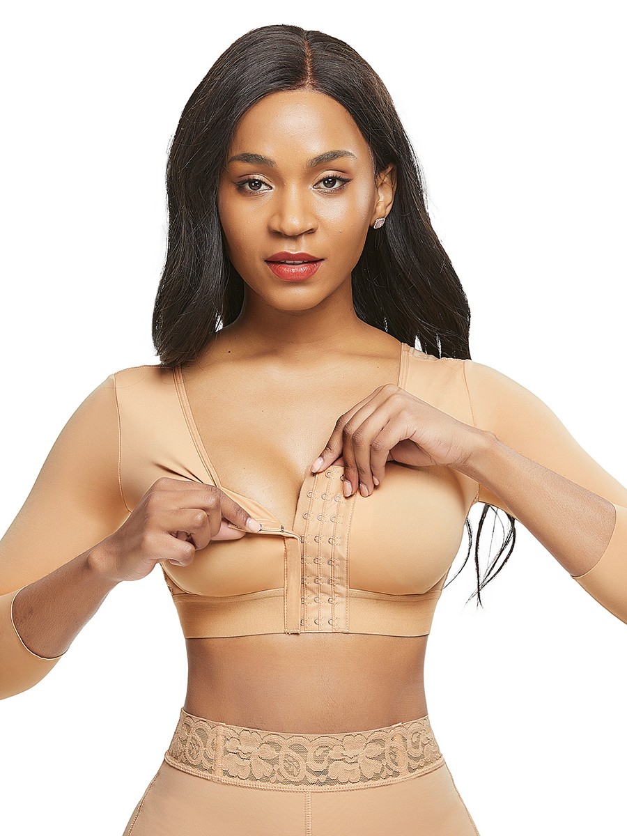 Fashionable Skin Color Queen Size 3/4 Sleeve Shapewear Bra Comfortable