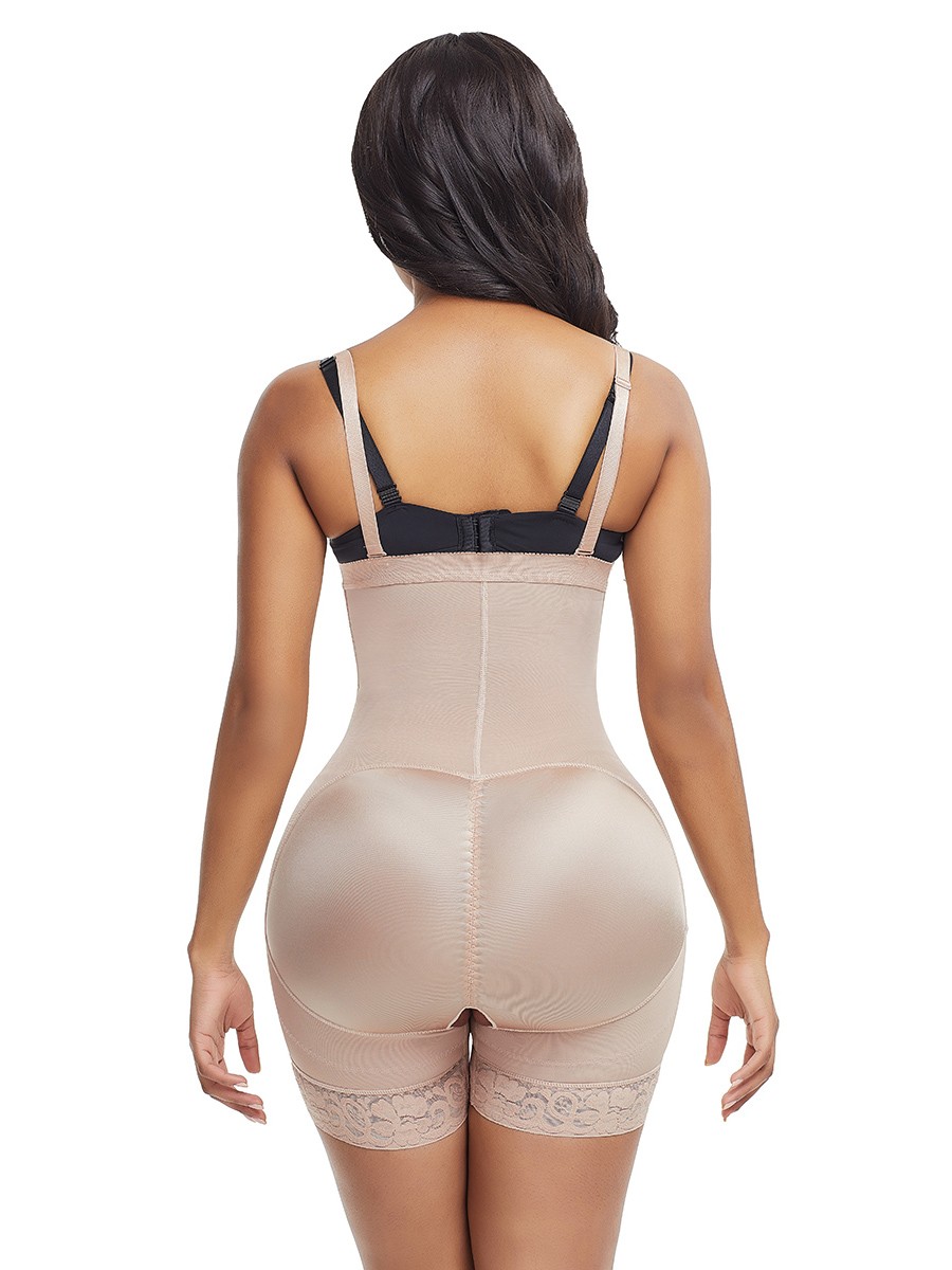Skin Zipper Plus Size Detachable Straps Body Shapewear Flatten Tummy