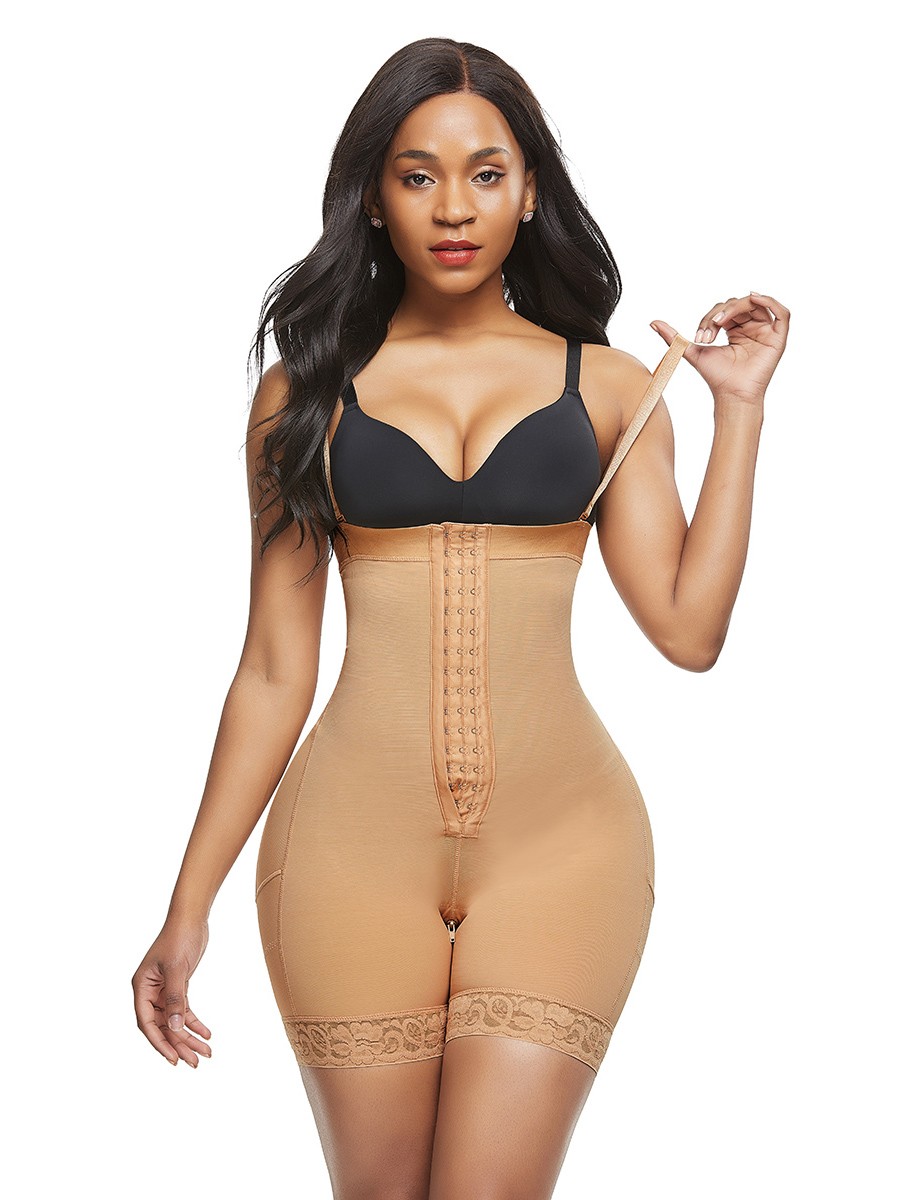 Skin Color Adjustable Strap Bodysuit Plus Size Full Body Shaper