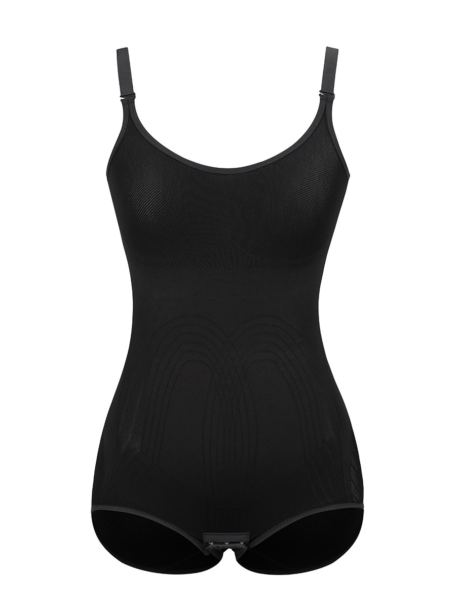 Good Elastic Black Shaper Bodysuit Tummy Control Plus Size