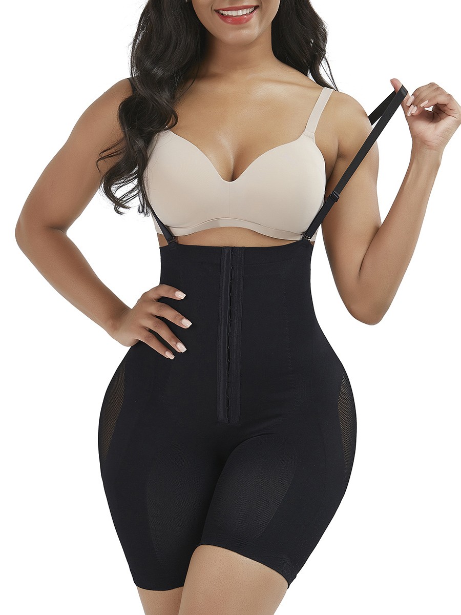 Black Seamless Sheer Mesh Full Body Shaper Curve Creator