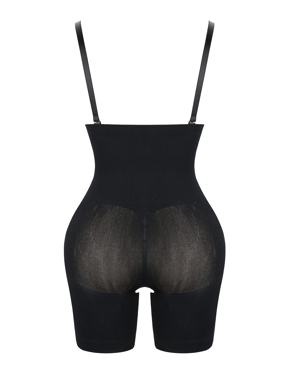 Black Seamless Sheer Mesh Full Body Shaper Curve Creator