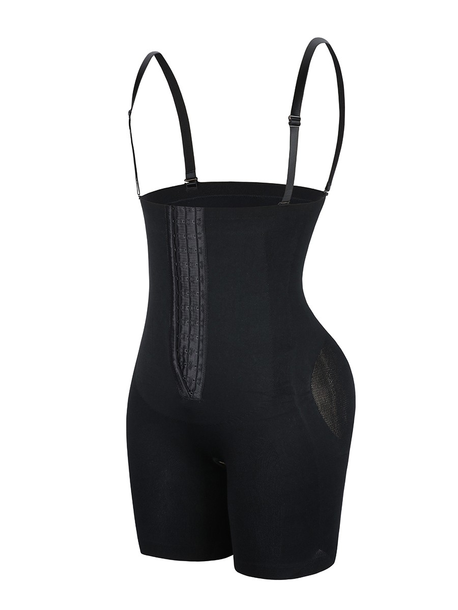 Black Seamless Sheer Mesh Full Body Shaper Curve Creator