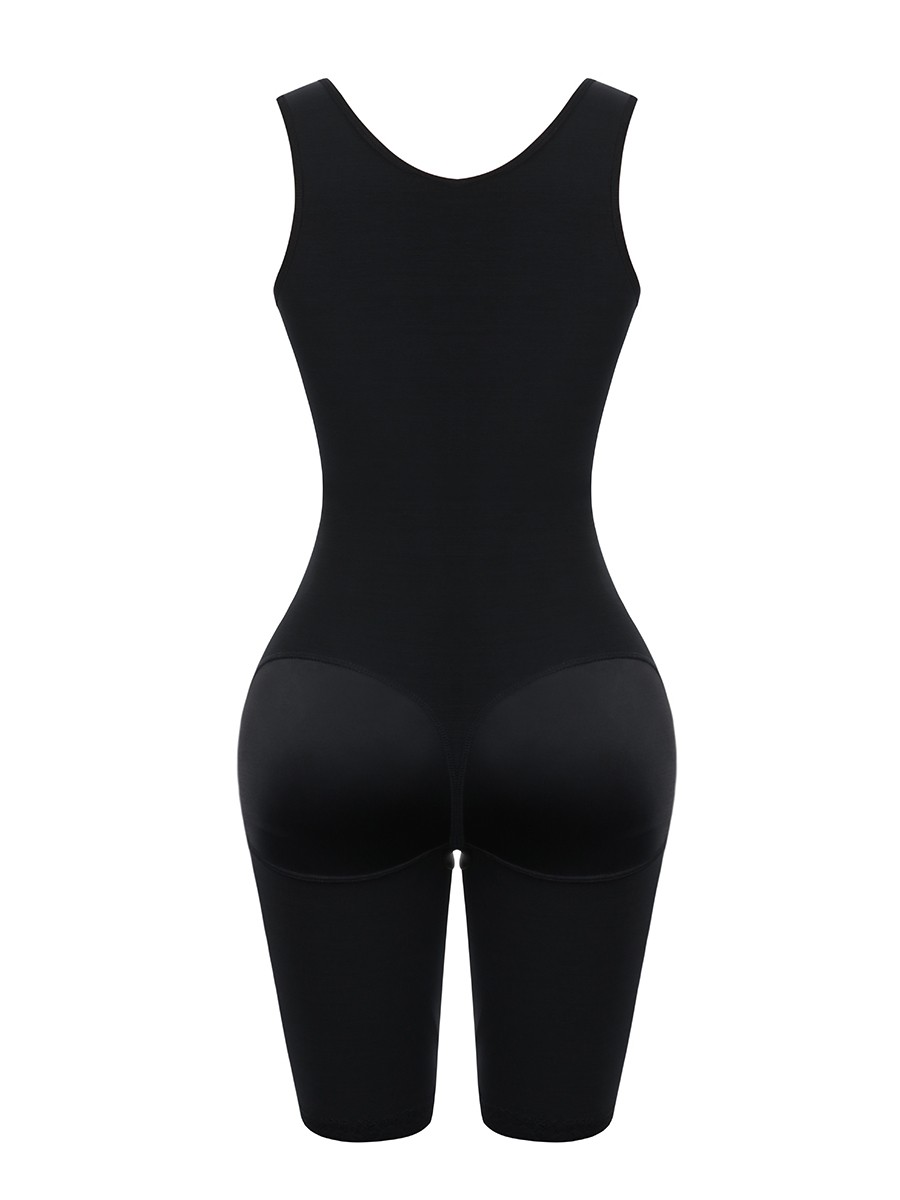 Black Best Full Body Shaper Lace Open Crotch Hourglass Figure 